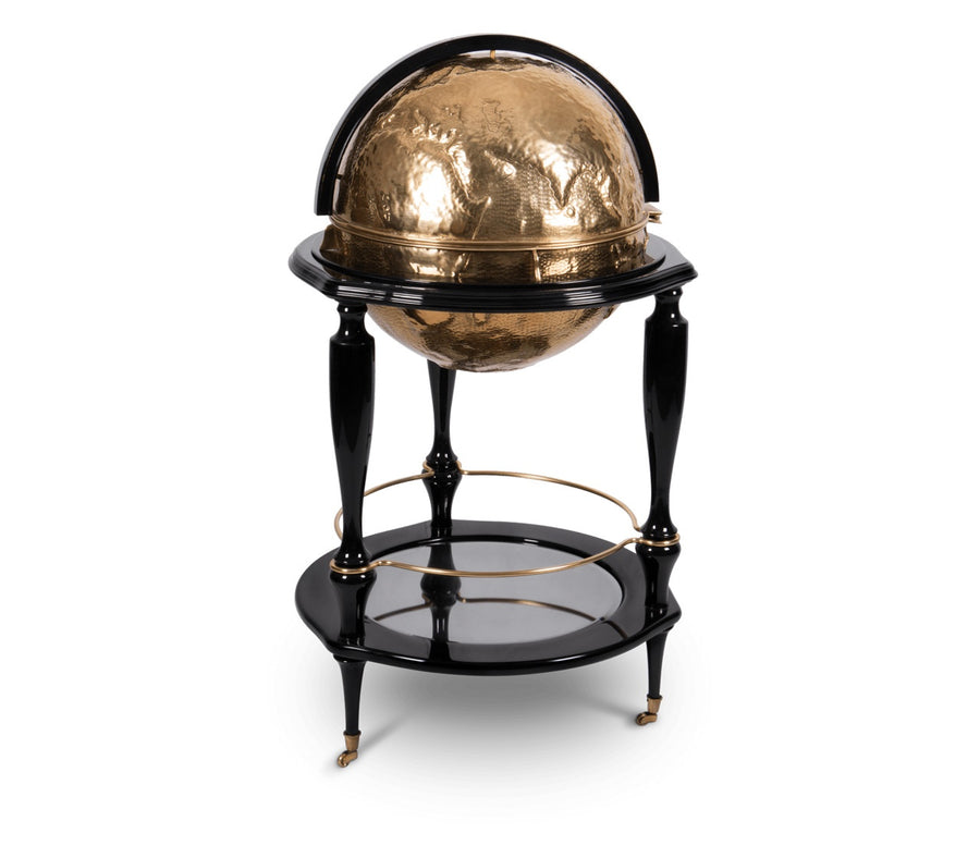 Glendower-Globe Bar Hammered Brass