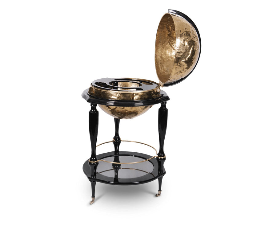 Glendower-Globe Bar Hammered Brass