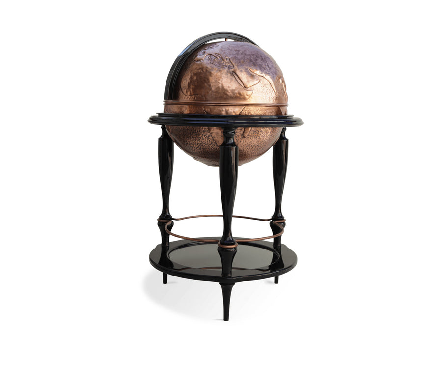Glendower-Globe Bar Hammered Copper