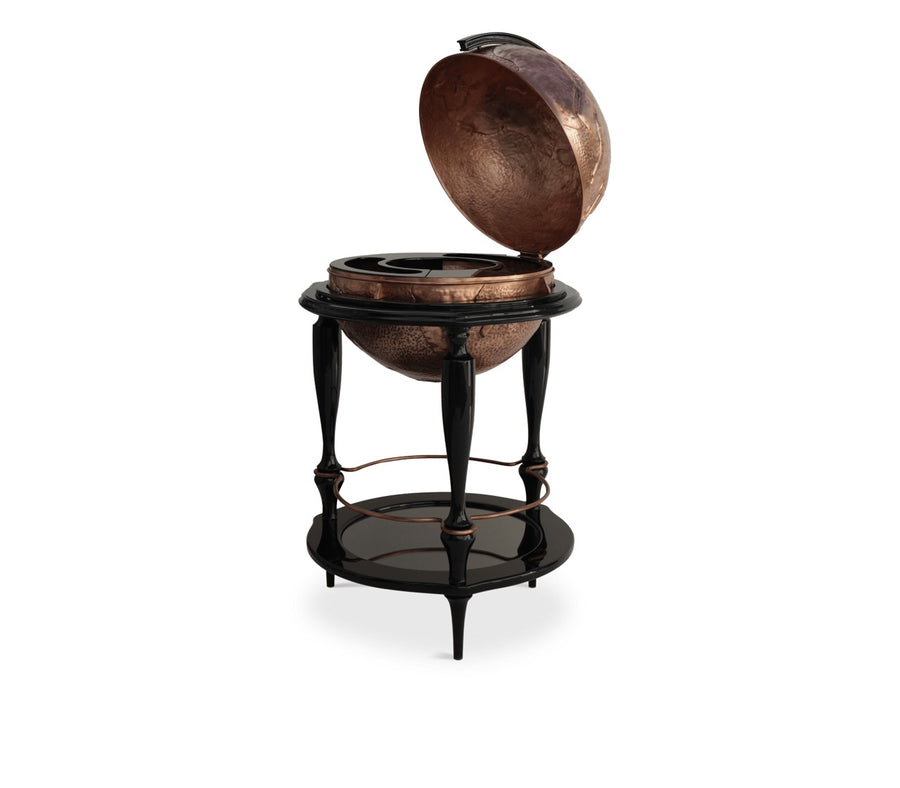 Glendower-Globe Bar Hammered Copper