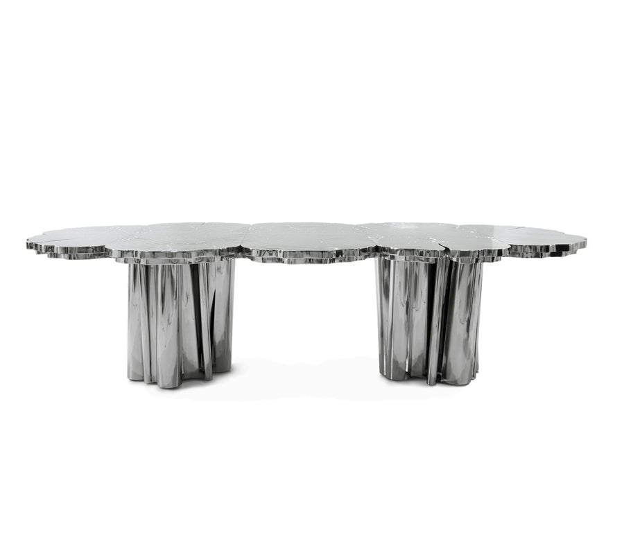 Jonathan S Hooper Dining Table | Stainless Steel | 12 Seats
