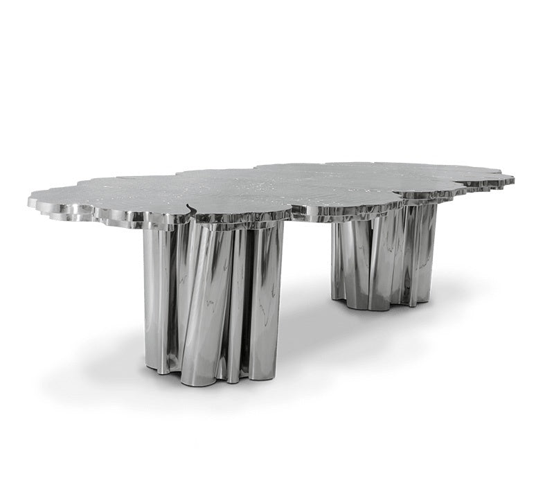 Jonathan S Hooper Dining Table | Stainless Steel | 12 Seats