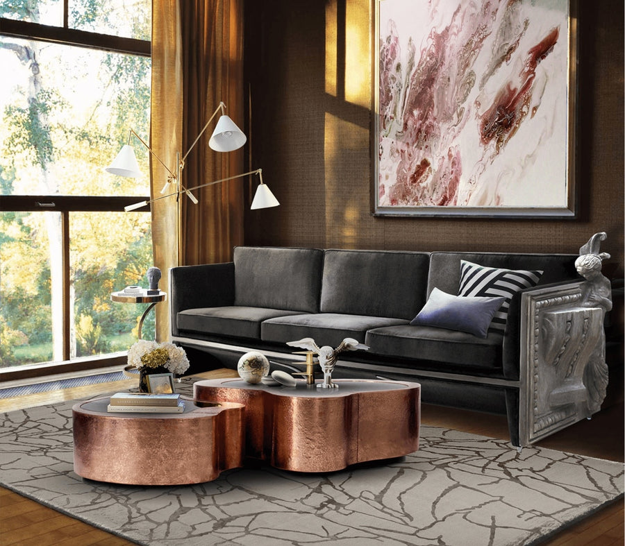 Borrow-dale  Center Table | Polished Copper | Big
