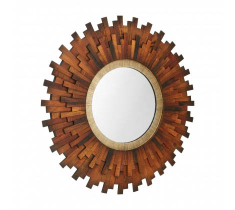 Pottery Sunburst Wall Mirror