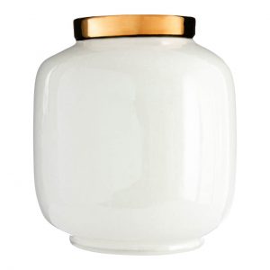Gledhow White Porcelain Metallic Vase