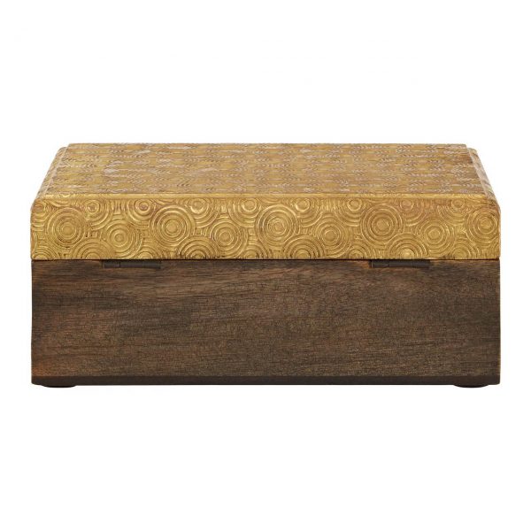 Pelham Gold Disc Design Large Trinket Box