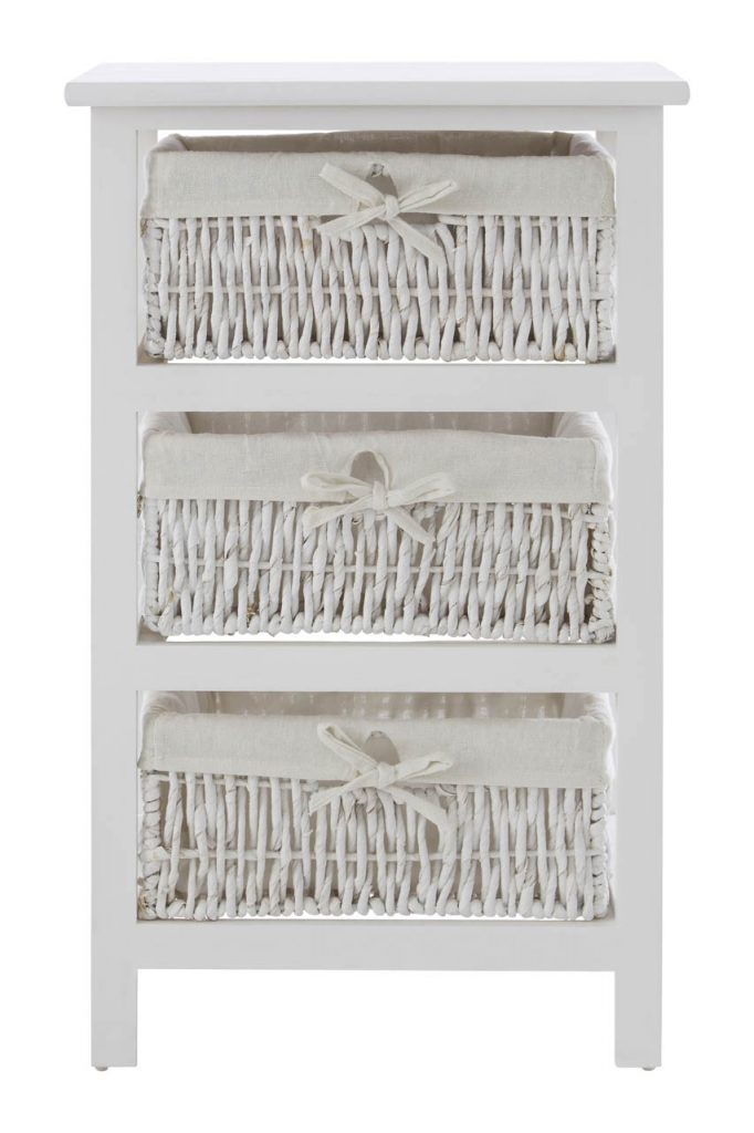 Old Court 3 Maize Baskets White Storage Unit