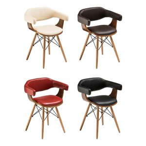 Tor Gardens Brown Leather Effect Beech Wood Legs Chair