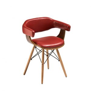 Tor Gardens Claret Red Leather Effect Angled Legs Chair