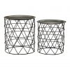 Paradise Zinc / Black Iron Tables Set Of 2