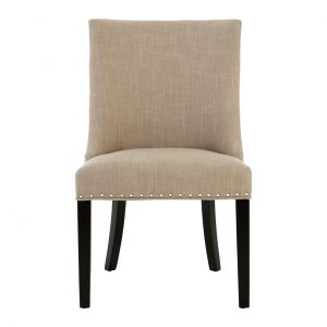 Natural Linen With Curly Back Dining Chair