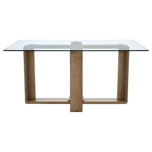 Markham Clear Tempered Glass Dining Table