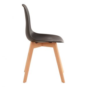 Notting Barn Black Chair With Wood Legs