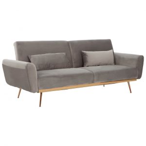 Bassett Grey Velvet Sofa Bed