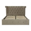 Riley King Size Grey Brush Velvet Ottoman Bed