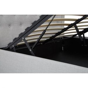 Riley King Size Light Grey Velvet Bed