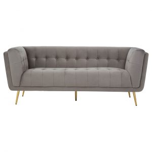 Newcombe 3 Seat Grey Velvet Sofa