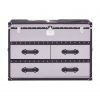 Mallord Black/White Genuine Cowhide 3 Drawer Cabinet
