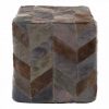 Brewster Light Grey Patchwork Pouffe