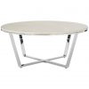 Norland Round White Faux Marble Coffee Table