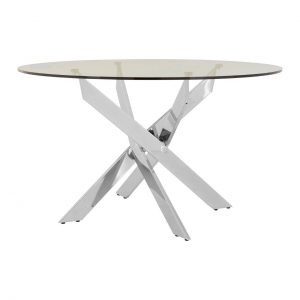 Norland Intersected Chrome Round Dining Table