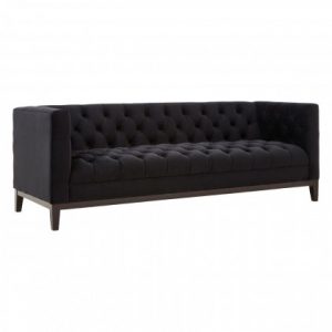 Barnaby 3 Seater Black Velvet Sofa