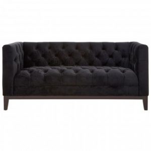 Barnaby 2 Seater Black Velvet Sofa