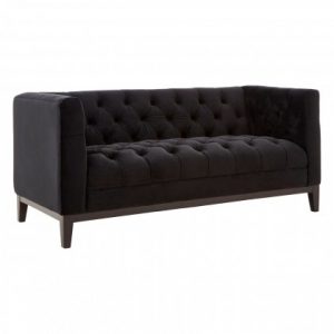 Barnaby 2 Seater Black Velvet Sofa