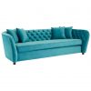 Peel Cyan Velvet 3 Seat Sofa
