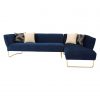 Russell Dark Blue Velvet 5 Seat Corner Sofa