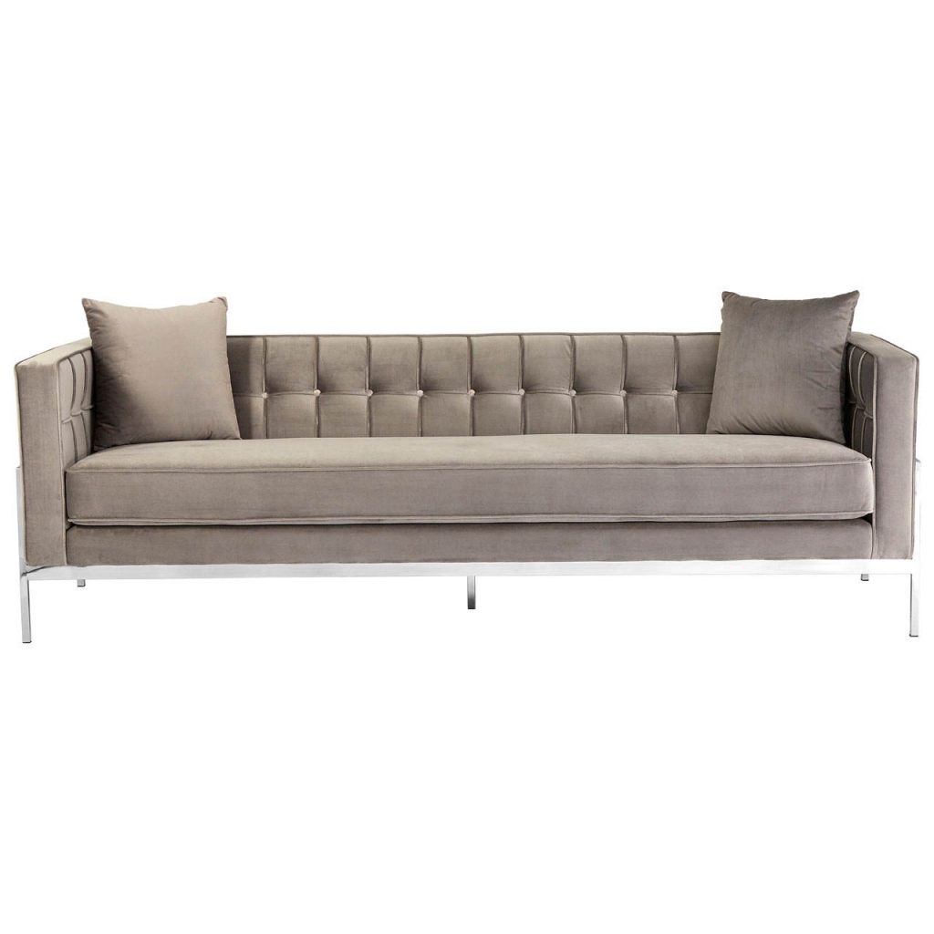 Lecky Grey Velvet 3 Seat Sofa