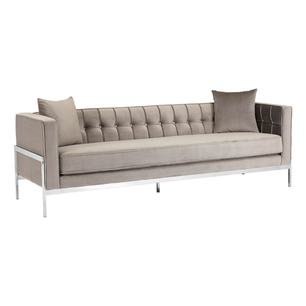 Lecky Grey Velvet 3 Seat Sofa