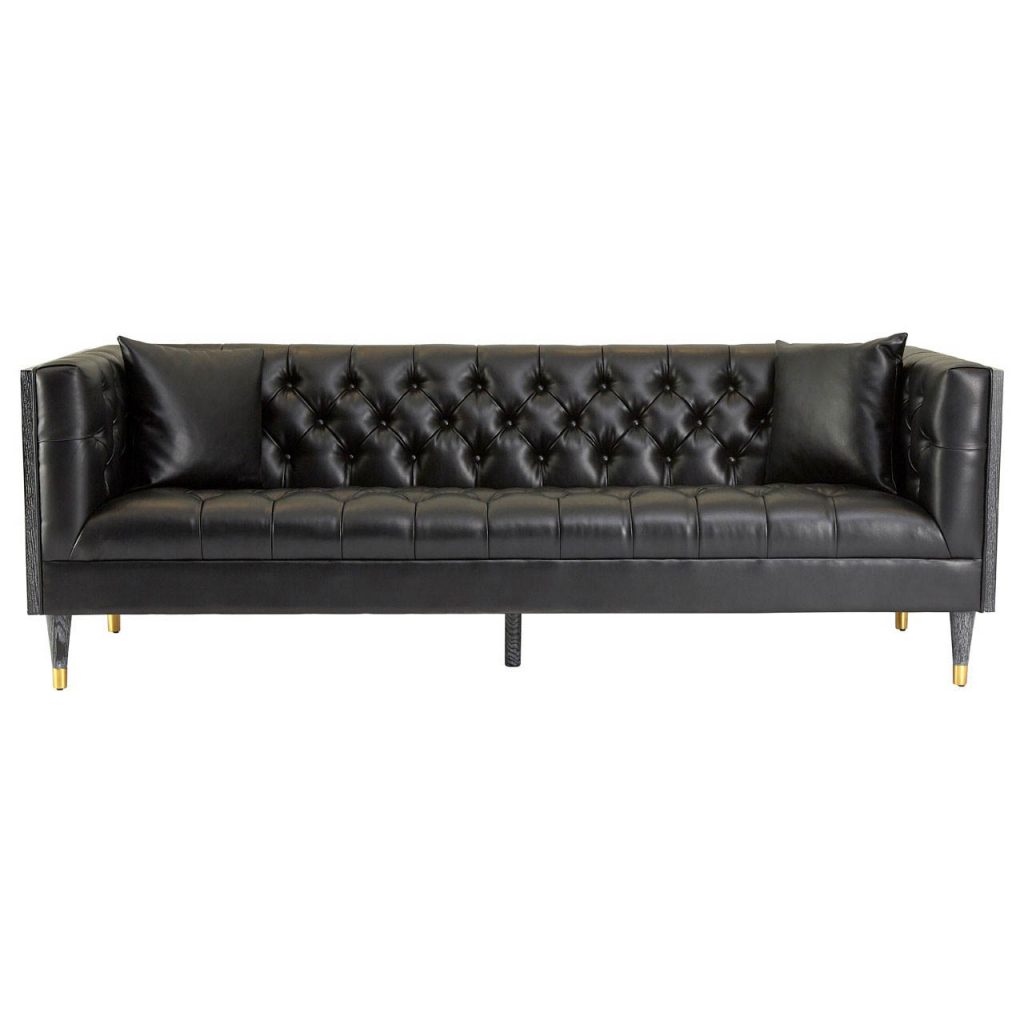 Harrow Black Faux Leather 3 Seat Sofa