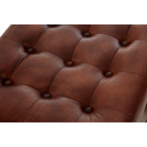 Gilston Dark Brown Leather Bench