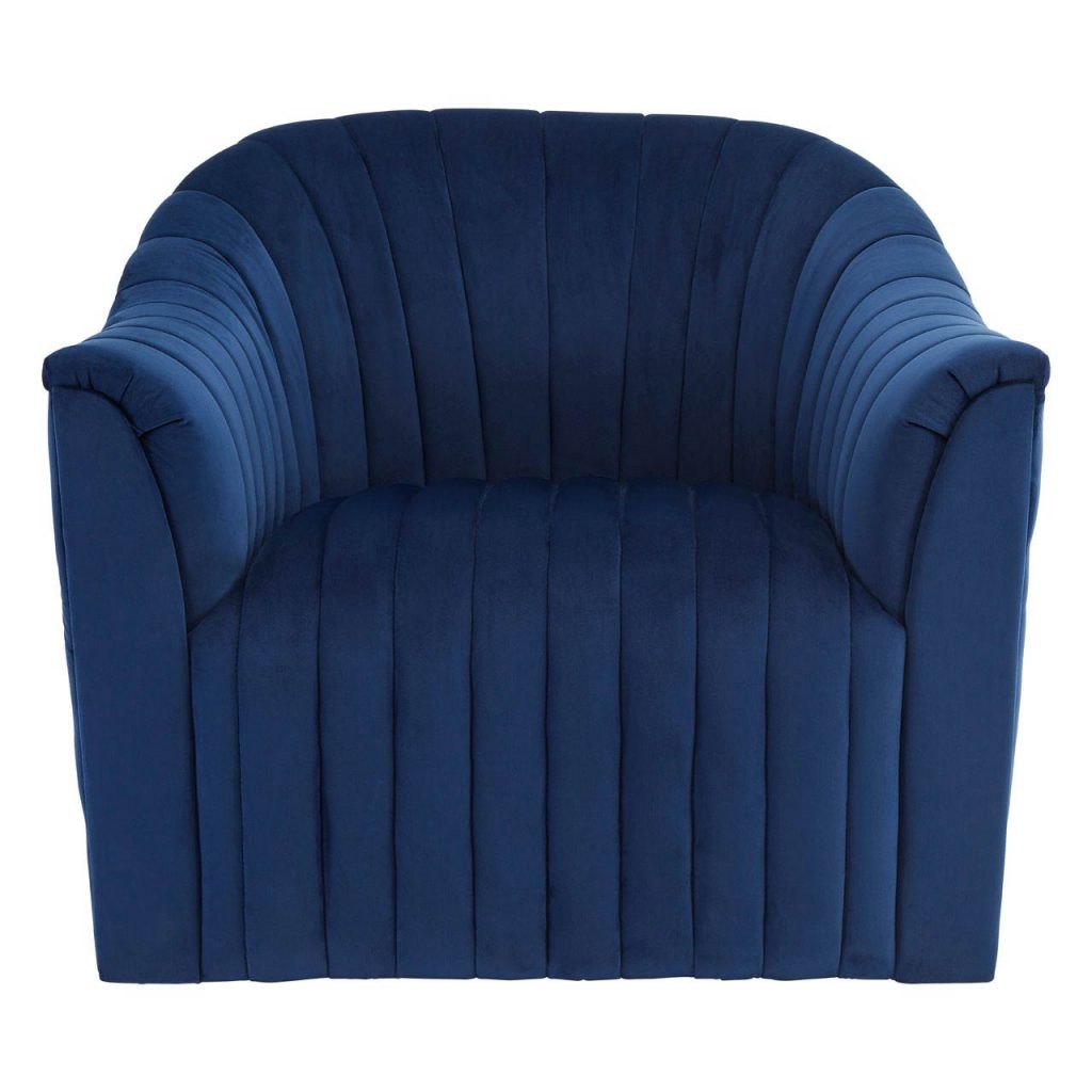 Pater Deep Blue Velvet Armchair
