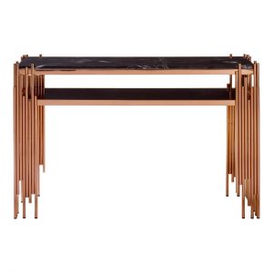 Cambridge Black Marble / Rose Gold Console Table