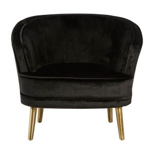 Elystan Black Velvet Round Chair