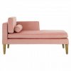 Elystan Pink Velvet / Left Arm Chaise Longue