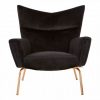 Kendrick Black Velvet/Rose Gold Wingback Chair