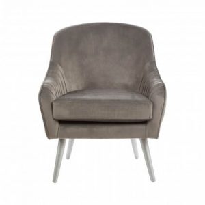Elystan Grey Velvet Chair