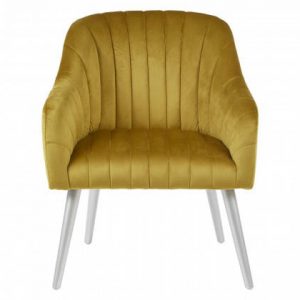 Elystan Mustard Fabric Armchair