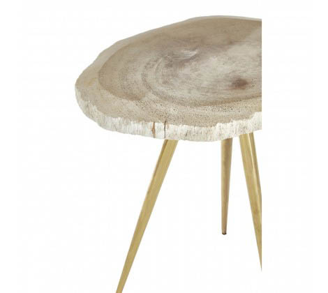 Knaresborough Side Table With Petrified Wood Top