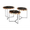 Knaresborough Set Of 3 Dark Petrified Wood Tables