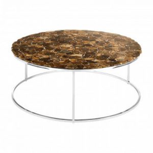 Knaresborough Round Coffee Table / Agate Stone Top