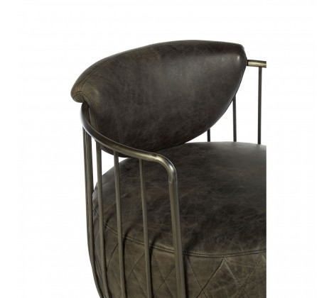 Scarsdale Ebony Leather Swivel Chair