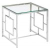 Norland Clear Glass / Silver Base End Table