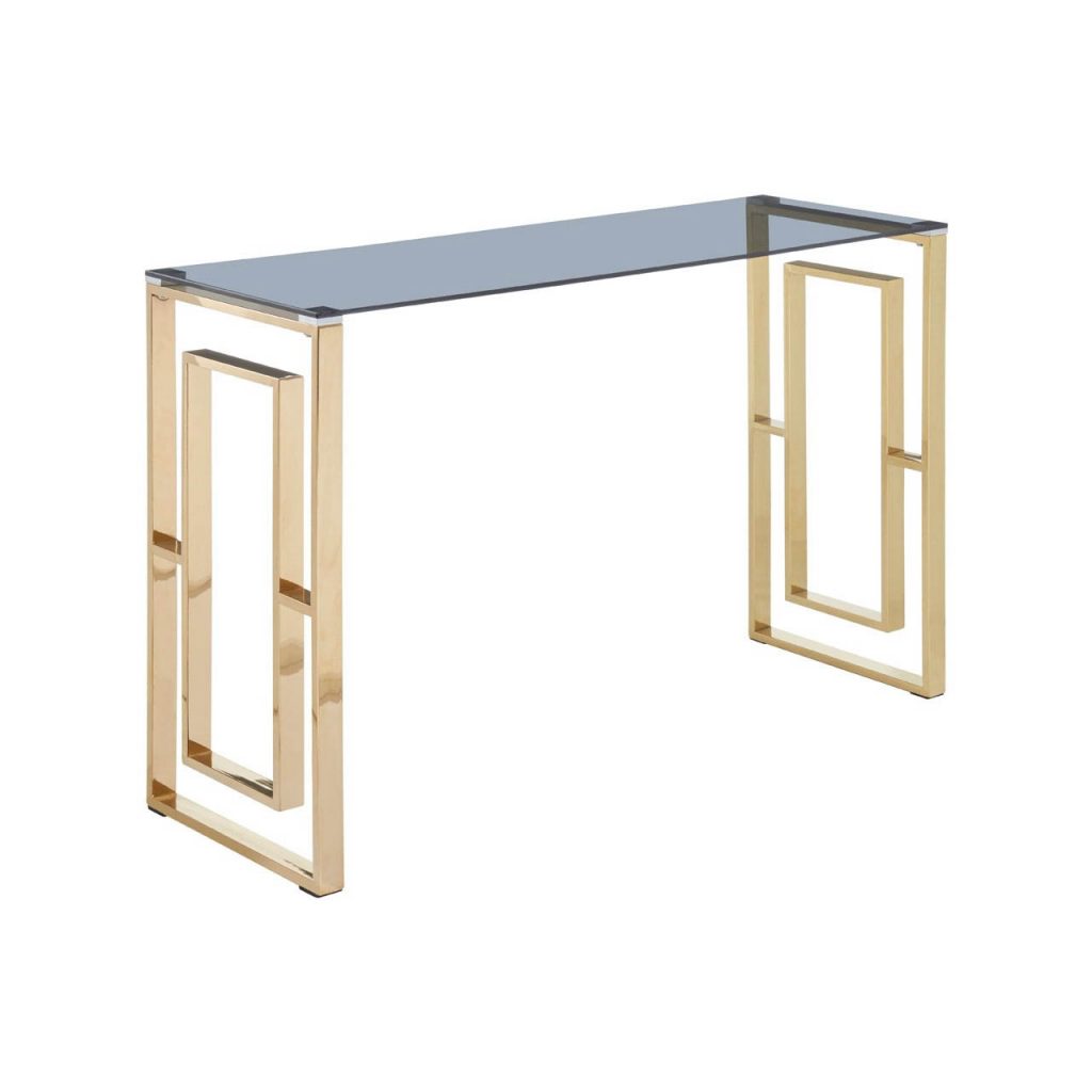 Norland Gold Finish Square Legs Console Table