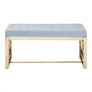 Norland Grey Tufted Bench
