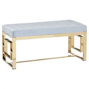Norland Grey Tufted Bench