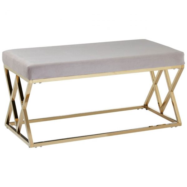 Norland Mink Seat / Gold Finish Bench